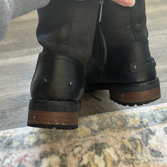 Ugg Kilmer II Lace Up Combat Style Black Winter Boots - Picture 7 of 8